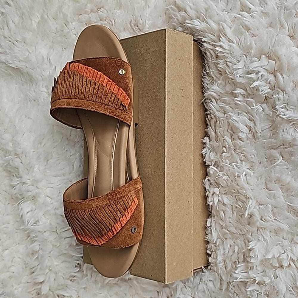 UGG Women's Tan and Brown Fringe Sandals - Picture 6 of 11